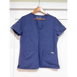 Figs Technical Scrubs Top Blue Size M